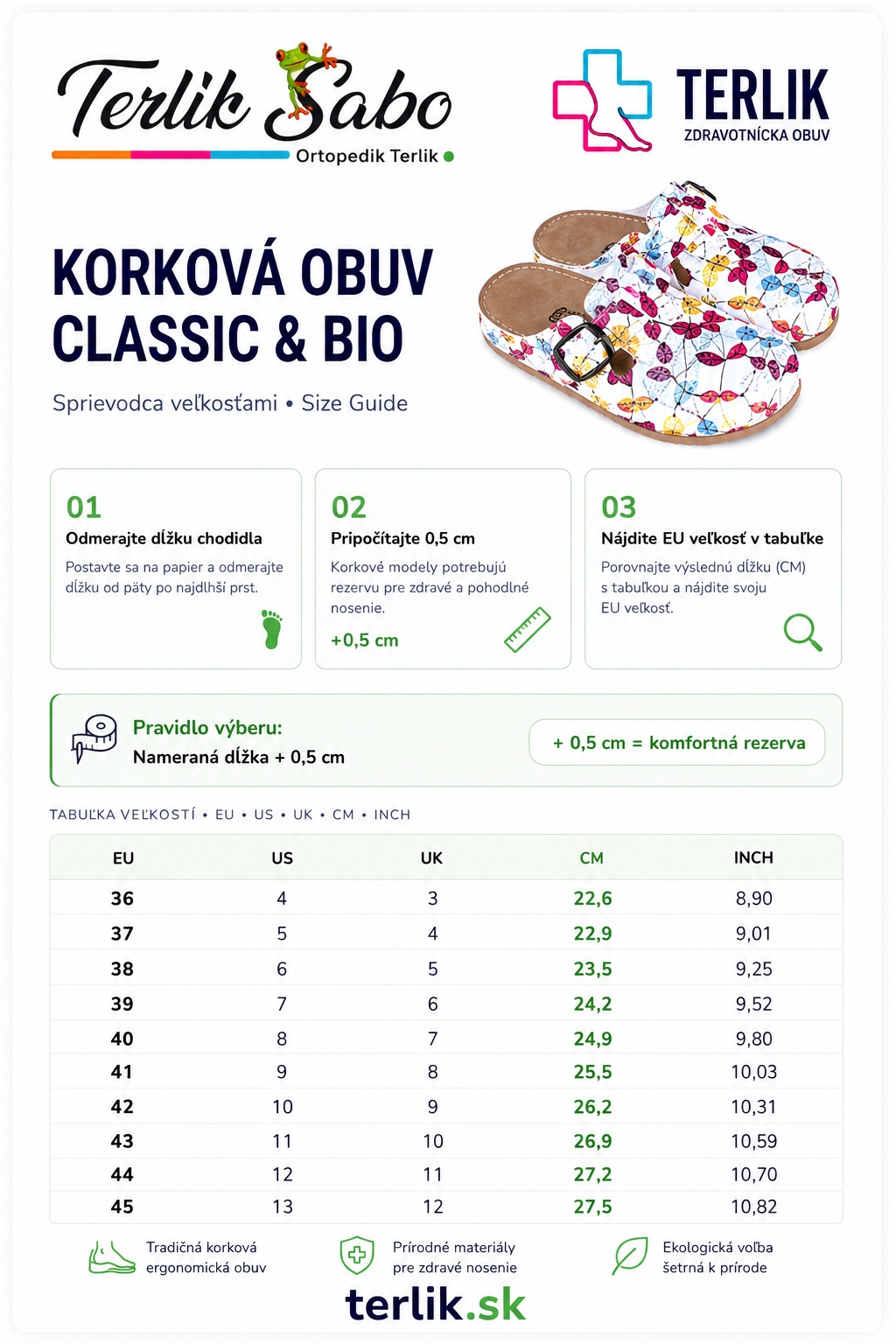 rev. 1 terlik korková, farebné a zdravotná obuv